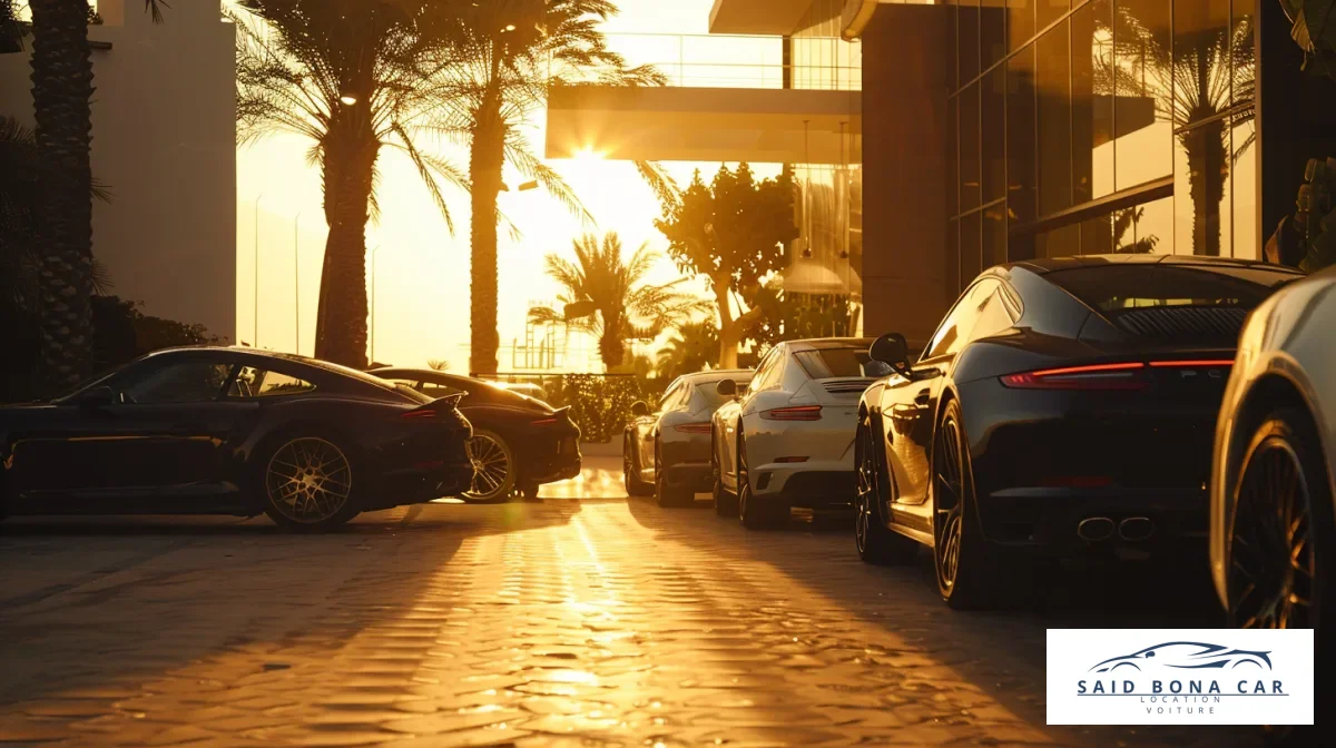 Intérieur luxueux d'une voiture de location à Casablanca