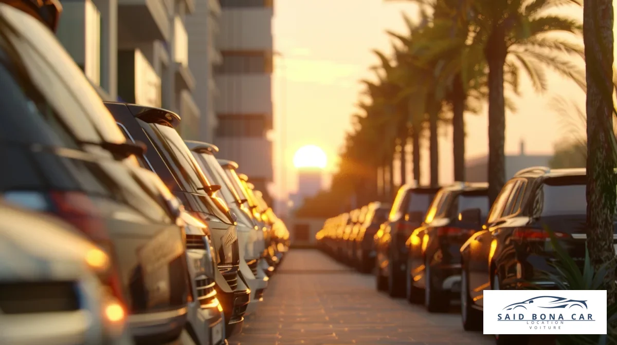 Diversité de véhicules disponibles pour la location sans caution à Casablanca, allant des citadines aux SUV.